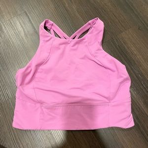 Lululemon pink high-neck, longline bra